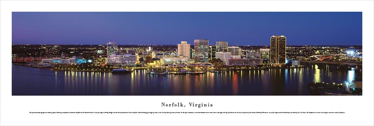 Amazon Com Blakeway Worldwide Panoramas Unframed Norfolk Virginia Blakeway Panoramas Skyline Posters Posters Prints