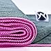 Youphoria Yoga Microfiber Non-Slip Towel - Hot Yoga Mat Towel for Enhanced Grip and Sweat Absorption - Gray with Pink Stitching