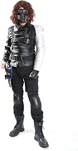Amazon キャプテンアメリカ コスプレ衣装 通販 コス服 グッズ 手首 マスク ウィンターソルジャー ウィッグ ムービー 戦士 バッキー ワンピース コスチューム カッコイイ 服 男性 メンズ コスプレ衣装 ハロウィン 仮装 Lサイズ コスプレ 仮装 通販