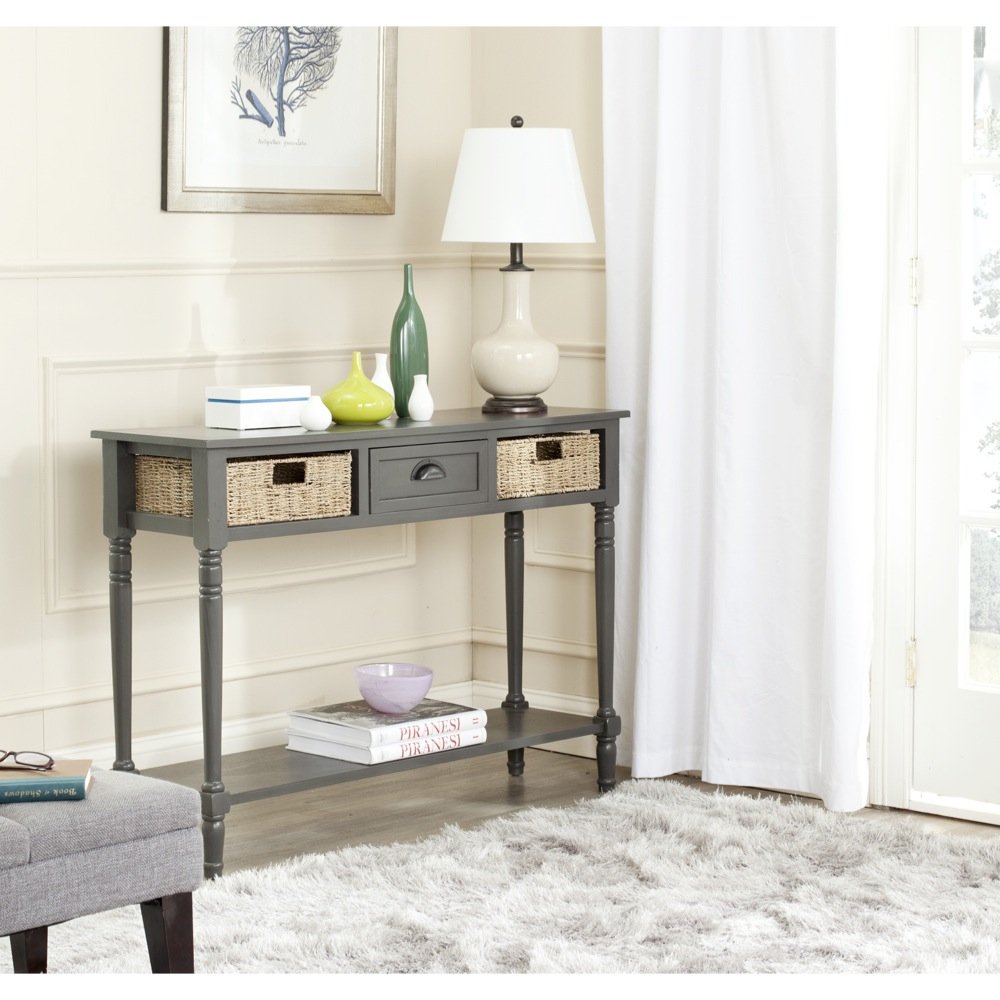 Safavieh American Homes Collection Winifred Grey Wicker Console Table