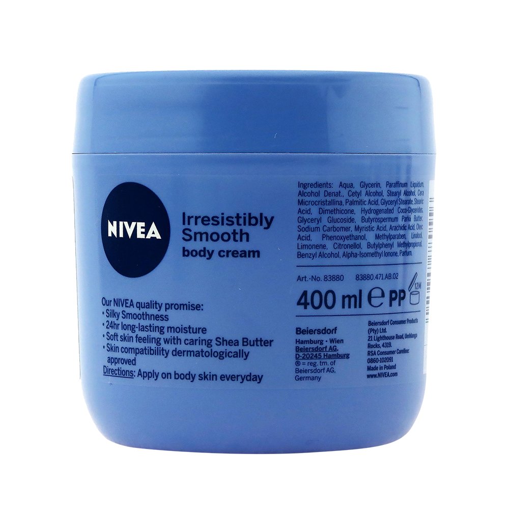 nivea irresistibly smooth body cream 400ml