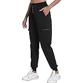 Women's Joggers with Pockets, Hiking Cargo Water Resistant Lightweight Pants for Women Workout Athletic Travel Camping
