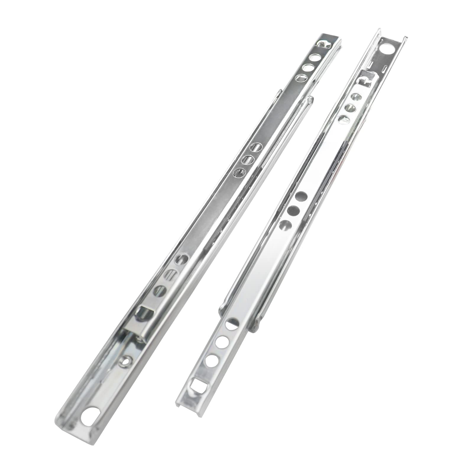 BOQIIKAR 1 Pair Full Extension Metal Bearing Drawer Runners 182mm Heavy Duty 20 kg Load Capacity Side Mount Ball Bearing Kitchen Cabinet Slides Replacement Rails Guide Glides Silver