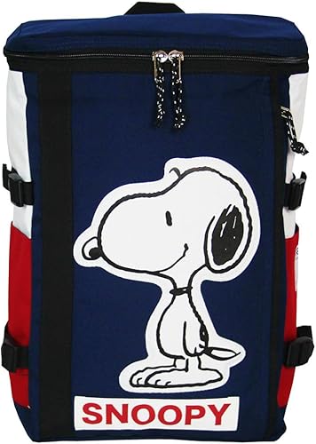 Amazon M スヌーピー Snoopy 横顔スヌーピー スクエアデイパック ネイビー レッド かばんや タウンリュック ビジネスリュック