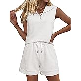 Glamaker Women's Two Piece Short Sets Summer Lounge Sweatsuits Air Essentials Sleeveless Outfits Travel Tracksuit