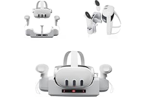 YipuVR Charging Dock for Meta Quest 3 Charger, Wall Mount Charging Stand for Quest 3 Headset & Controller,Organizer Holder Charging Station Support