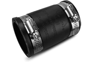 SUNJIKA Flexible PVC Pipe Coupling with Rubber Hose Clamps for Flex Coupling1-1/2 Inch Nominal Pipe Drain Repair, Dust Hose,Plumbing Connection,Cast Iron,Plastic Pipe Upgrade, PVC Condensate Pipe Coupling