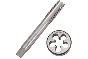 YUEARN M14 x 1.5 Metric Thread Tap and Die Set, M14 x 1.5mm High-speed Steel Machine Tap Die Set Right Hand Tap and Round Thread Die