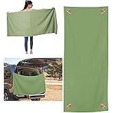 ZGXZQ Magnetic Beach Towel Oversized Quick-Dry Microfiber Towel with Magnetic Closure, Super Absorbent & Sand-Resistant for Beach, Pool, Travel, Gym & Camping 75"x30" (Green)