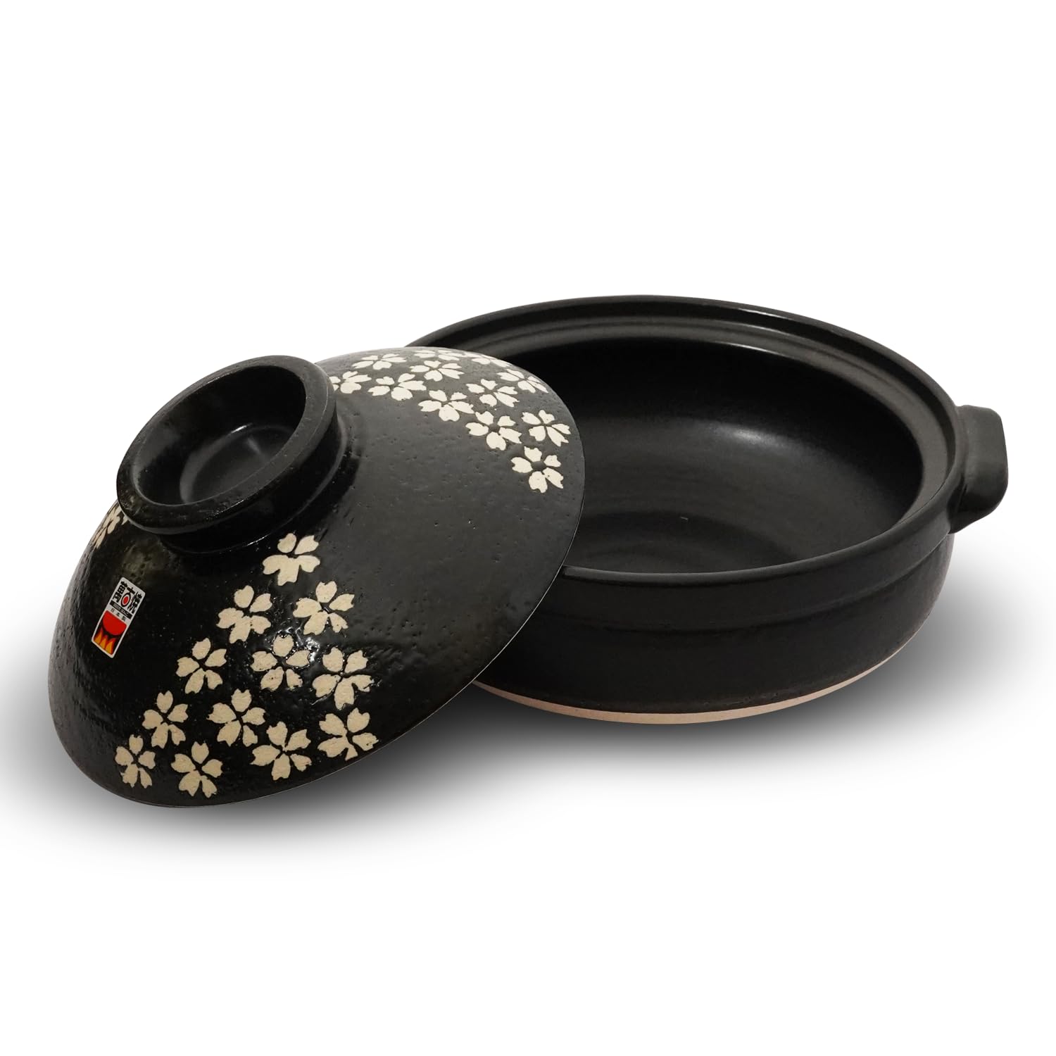 Banko-yaki Donabe Clay Pot - Authentic Japanese Earthenware with Cherry Blossom Design - Ideal for Cold Season Cooking - Made in Japan (Cherry Blossom, 3-5 people)