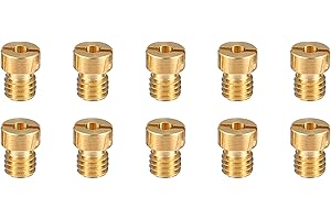 Motoforti Universal Motorcycle Carburetor Jets Main Jets Nozzles, 152 155 160 165 170 175 180 185 190 195, Durable, Metal, Gold Tone, 10pcs