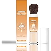 Lyjinbc Mineral Sunscreen Setting Powder, SPF 50 Transparent Brush Powder, Long-Lasting,Lightweight Breathable, Oil Control Natural Matte, Suitable for Face, Scalp & Hair