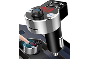 LUXPOOL 3IN1 Bluetooth FM Transmitter for Car,5.0 Bluetooth Car Adapter Transmitter with Memory Function,Bluetooths Radio Transmitter for Cars Mp3 Player,Bluetooths FM Transmitter HandsFree,2 USB Charge