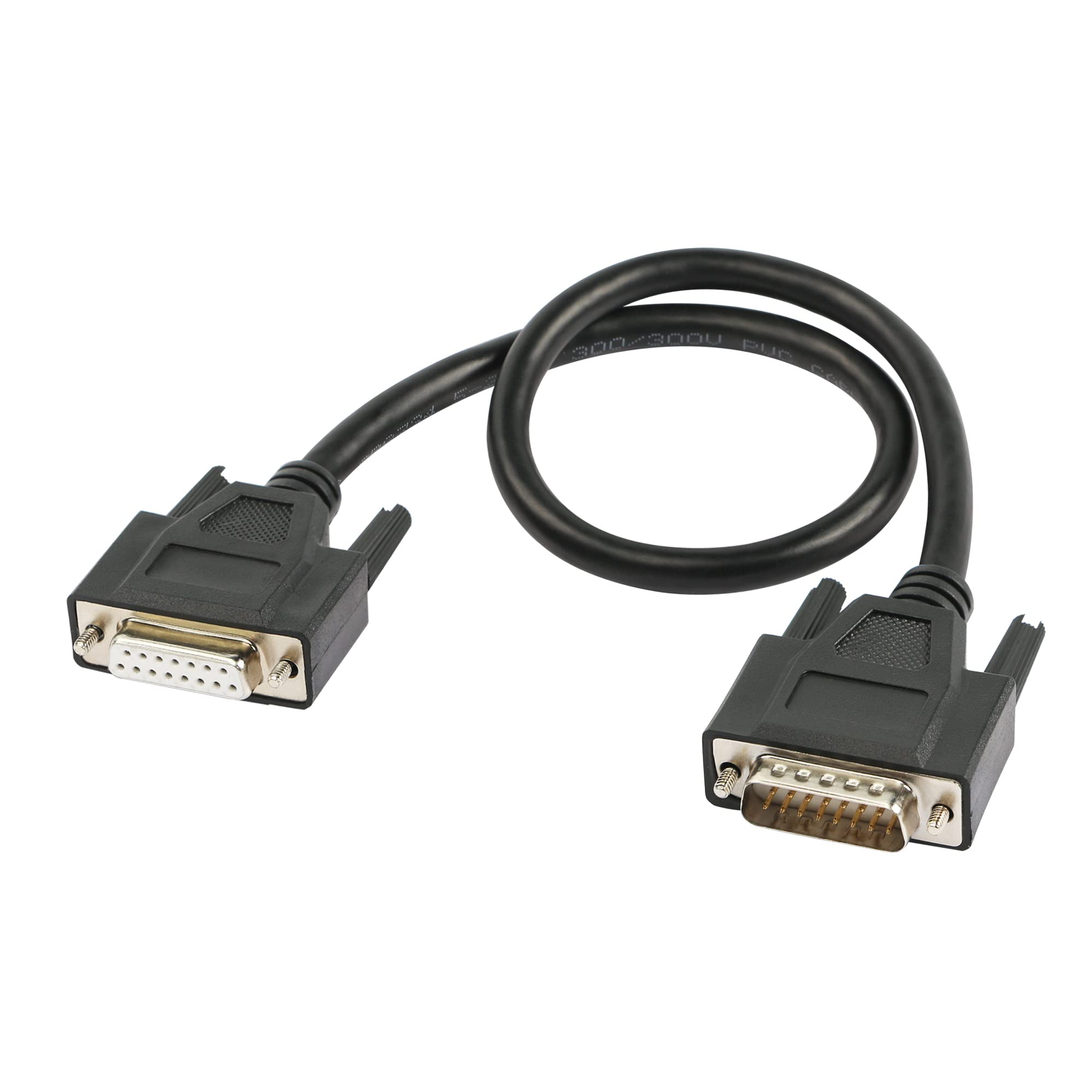 RIIEYOCA 0.5M Serial Cable DB15 Male to Female 15 Pin Port Straight Through (Black)