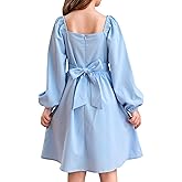 blibean Teen Girls Adjustable Tie Back Dresses Kids Outfits Size 6-15 Years