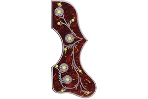 GUTAHARE Acoustic Guitar Pickguard Thickened 2mm Self Adhensive Plate Pickguard for J200 SJ200 Style Guitar Replacement Parts (Red)