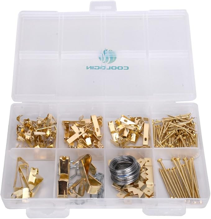 COOLOGIN Picture Hangers Kit,200 Pcs Picture Hooks Frame Hanger, Heavy