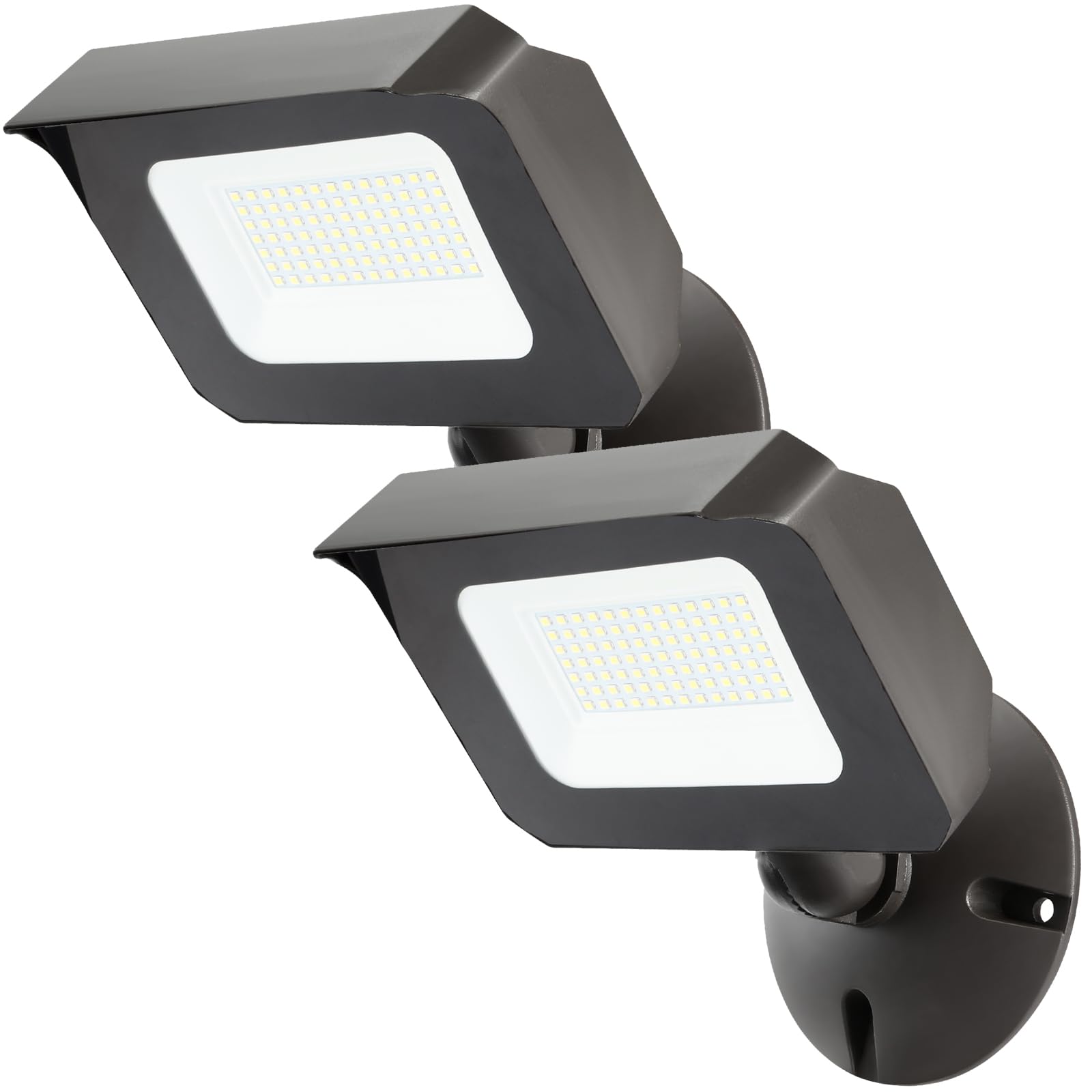 Photo 1 of 2Pack Dusk to Dawn 60W Outdoor LED Flood Light with 1/2" Knuckle Mount (Plate Included), 5000K 7800LM 120V, ETL Waterproof LED Security Flood Lighting for Sign/Flagpole/Tree/Yards/Advertising Boards