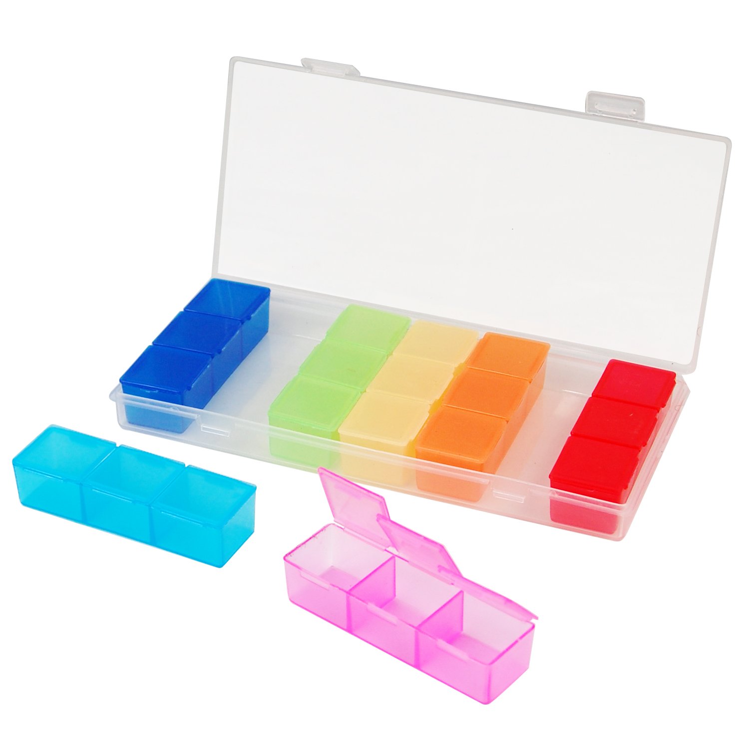 7 Day Pill Box, Weekly Medicine Organiser, Portable Tablet Case, Customisable Supplement Box, Medicine Dispenser, Kitchen Organiser, Travel Tablet Holder, Medication Accessories - by TRIXES