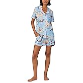 BedHead Pajamas womens Cotton Woven Short Sleeve Boxer Pj Set