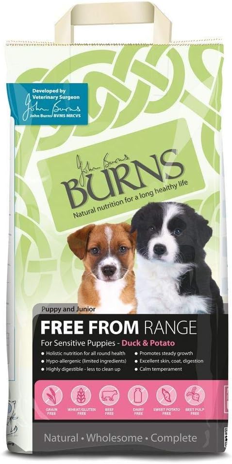 Burns Pet Nutrition Hypoallergenic Complete Dry Dog Food Puppy Grain Free Duck and Potato Grain Free 6 kg