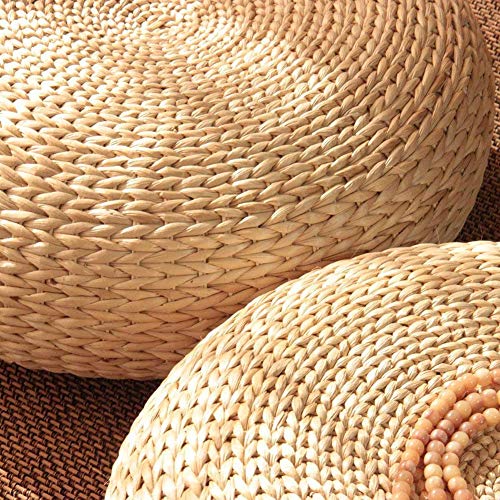 Biback Hand Woven Rush Straw Tatami Bay Window Cushion Thicken Straw Mat Pad for Zen,Yoga Practice - Thumbnail 4