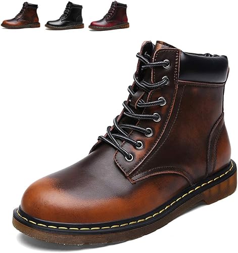 Amazon ハザコ スノーシューズ ブーツ 冬用 メンズ マーティンブーツ 革靴 ウィンターブーツ ビジネスシューズ 雪靴 ボア ショート ブーツ レースアップ 防寒靴 防水 通気性 滑り止め 通勤 通学 就活 カジュアル 24 0 27 0cm Hazaco ハザコ ブーツ