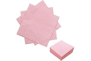 SIETDESEO 50 Pieces 3-ply Pink Napkins Disposable Folded 5 x 5 Inches Cocktail Napkins Paper Napkins for Dinner Wedding Birthday Party Pink Dessert Napkins