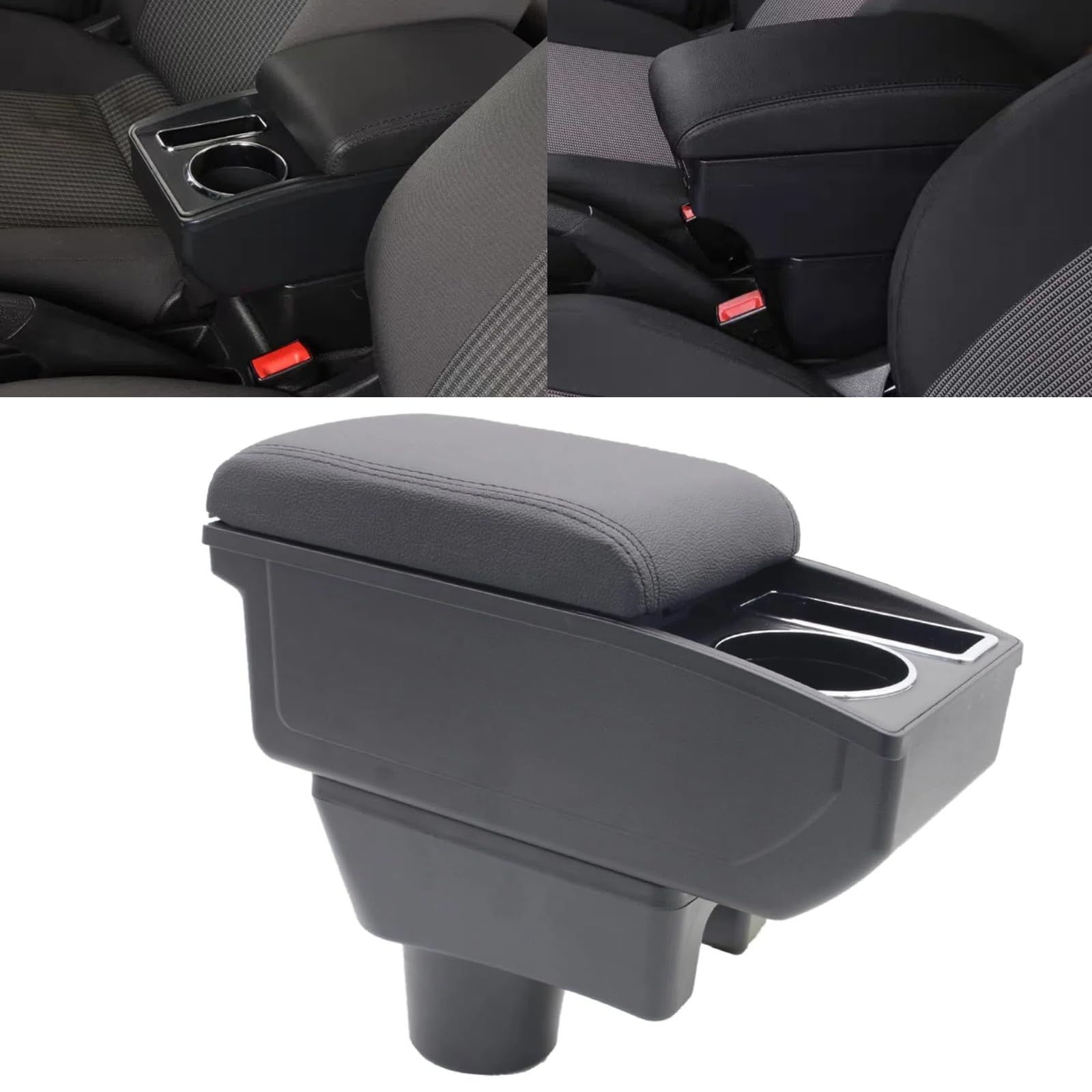 Photo 1 of sosega Armrest Box for Mitsubishi Mirage 2014-2024 Car Armrest Box Center Console Accessory Leather Arm Rest Double-Layer Storage Space with Cup Holder