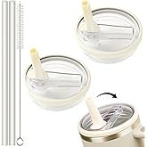 2 Pack 40 OZ Flip Straw Lid for Hydrojug, Lid Replacement For Hydrojug with 2 Straws and Brush, Leakproof Tumbler Cap, BPA Free, Dishwasher Safe
