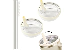 GESTARICH 2 Pack 40 OZ Flip Straw Lid for Hydrojug, Lid Replacement For Hydrojug with 2 Straws and Brush, Leakproof Tumbler Cap, BPA Free, Dishwasher Safe