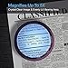 MagniPros 5X Ultra Bright LED Magnifying Glass Dome Magnifier with Cleaning Pouch& 2 Extra Batteries-Large Viewing Area, Ideal for Reading Small Print, Paperweight, Low Vision (Silver)