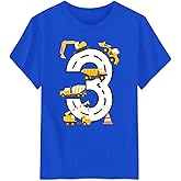 Kidsonny Boy 2-4 Year Birthday Shirt Cotton Construction Theme Party Short Sleeve T Shirts Excavator Top Tees