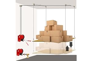 Adjustable Overhead Garage Storage Lift – Heavy Duty Ceiling Mounted Rack System, 300 lbs Capacity Hoist for Garage Organizat