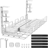 REFLYING No Drill Under Desk Cable Management Tray, Sturdy Metal Wire Organizer view 1