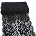 Trimscraft 3 Yards Stretch Lace Trims Elastic Fabric for Garment and DIY Craft Supply (Black)