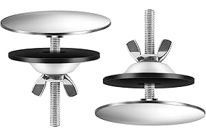 TINSKY 2 Pieces 2 Inch Kitchen Sink Hole Cover Faucet Hole Cover Stainless Steel Kitchen Sink Tap Hole Plate Stopper Cover Blanking Metal Plug (Brushed Stainless Steel)