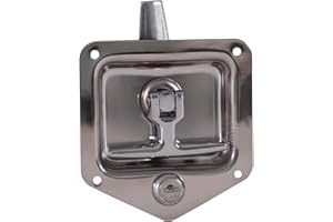 BUYERS PRODUCTS COMPANY Buyers Products L8835 T-Handle Latch, Locking 3-Point Latch with Gasket, with 2 Keys, Polished Stainless Steel, for Truck Bed Tool Boxes, Trailer Doors, RVs, Campers, Truck Cap Latch