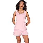 GYS Bamboo Viscose Women Pajama Sets Sleeveless Tank Top with Shorts Summer Lounge Sets