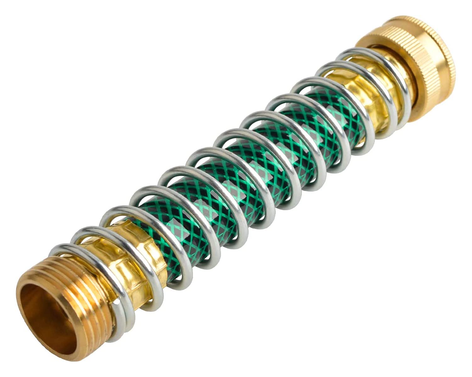ANCLLO Garden Hose Coiled Spring Protector Solid Brass Connector Garden Faucet Extension
