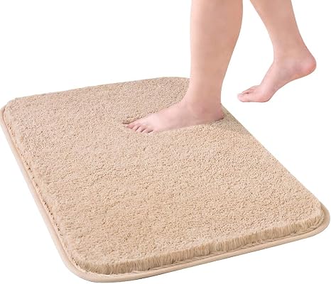 Amazon バスマット お風呂マット 足ふきマット シャギー カーペット 速乾 丸洗い 快適 浴室 洗面所 脱衣所 玄関 キッチン 滑り止め付き ベージュ 浴室足ふきマット ホーム キッチン オンライン通販