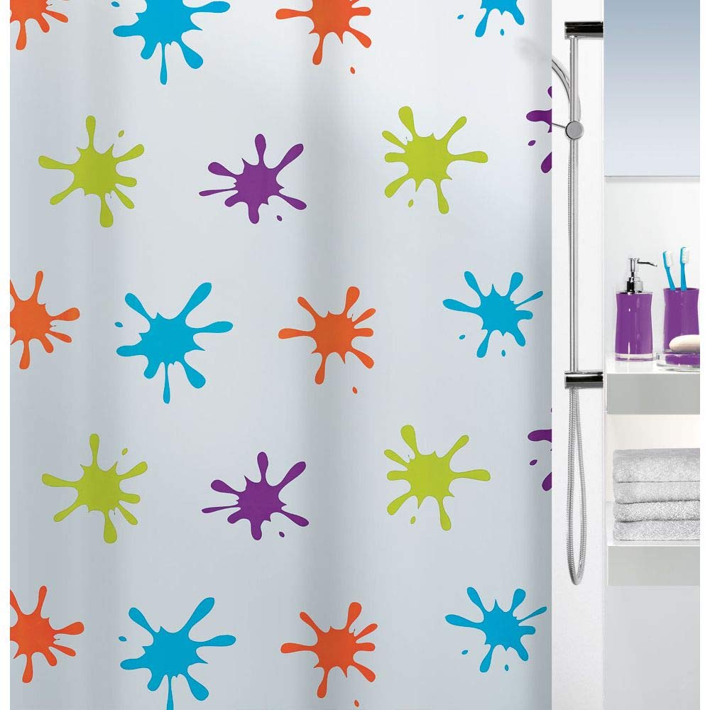 Spirella Splash Multicolor Shower Curtain, Multicolour, 180 cm x 200 cm