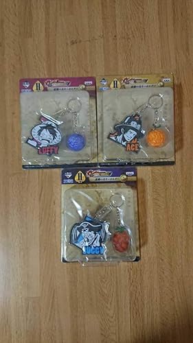 Amazon 一番くじ ワンピース ヒストリー オブ エース ｈ賞 悪魔の実キーホルダー 全３種 セット ルフィ エース バギー ゴムゴム メラメラ バラバラ おもちゃ ホビー