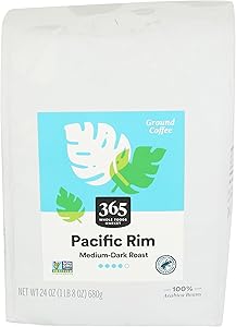 365 by Whole Foods Market, Pacific Rim Vienna Roast Ground Coffee, Dark Roast, 24 Ounce