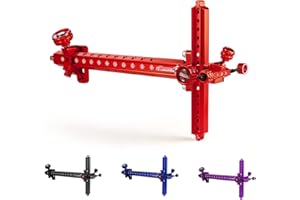 Archery Recurve Bow Sight, SOOHUPET Accessories T Shape Archery Shooting Target Sight Adjustable Bowsight with Optical Fiber Pin Sight for Target Practice