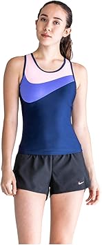 Amazon ナイキ 水泳 フィットネス水着 Big Swoosh 2in1パンツセパレーツ レディース ネイビー Lサイズ Nike ナイキ レディースフィットネス 競泳水着