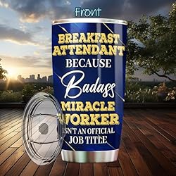 MONIZILUCKY Breakfast Attendant Tumbler Stainless