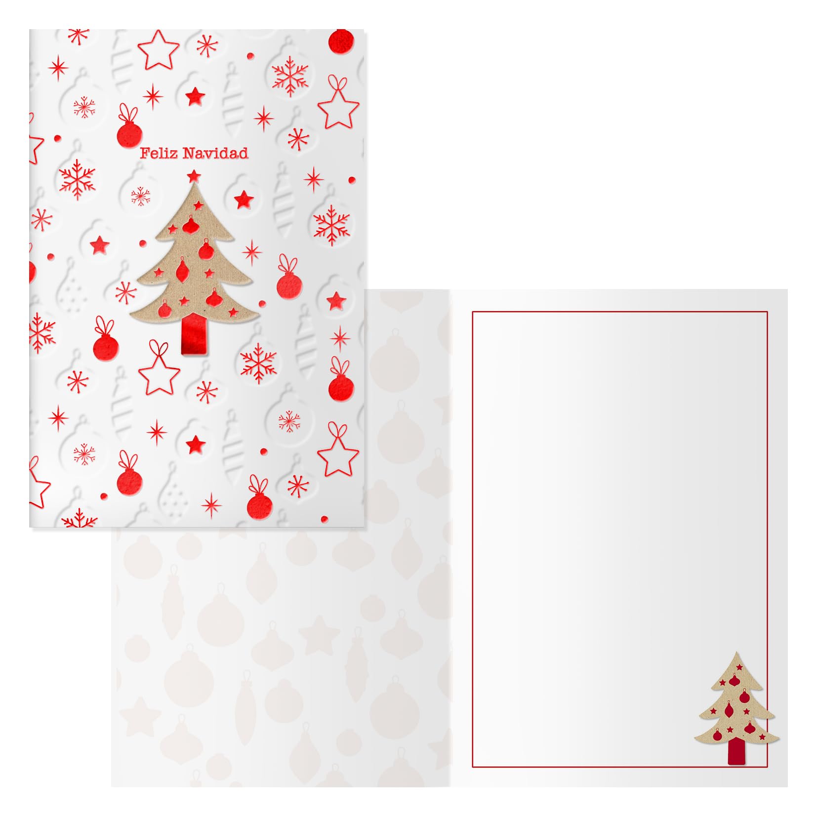 DOHE - Christmas Greeting Cards - Pack of 6 - Size: 11.5 x 17 cm (closed) - Includes envelope to store the card - Wood Model