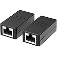 Dingsun RJ45 Coupler, Ethernet Extender Female to Female Ethernet Coupler for Cat7/ Cat6/ Cat5/ Cat5e(2Pack, Black)