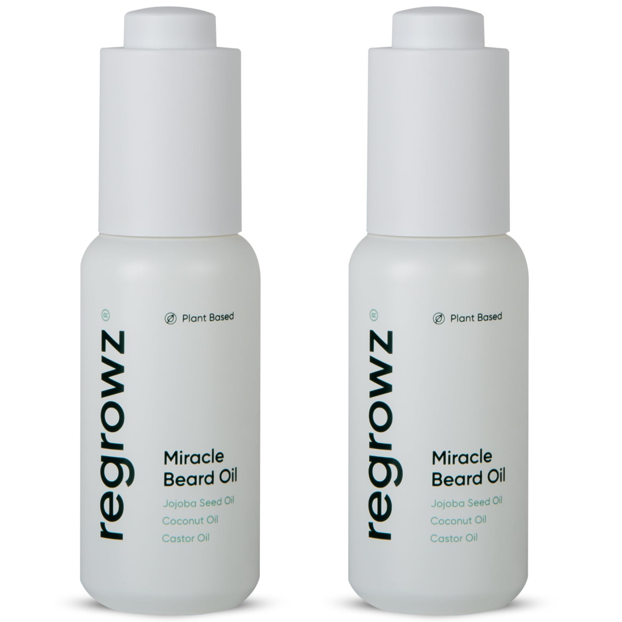Regrowz Beard Oil for Men 2x 30ml – Nourishing Beard Growth Serum with Coconut & Jojoba Oils – Hydrates, Softens & Relieves Itchy Beards – Promotes Thicker, Fuller Beard – Beard Oil For Men Growth